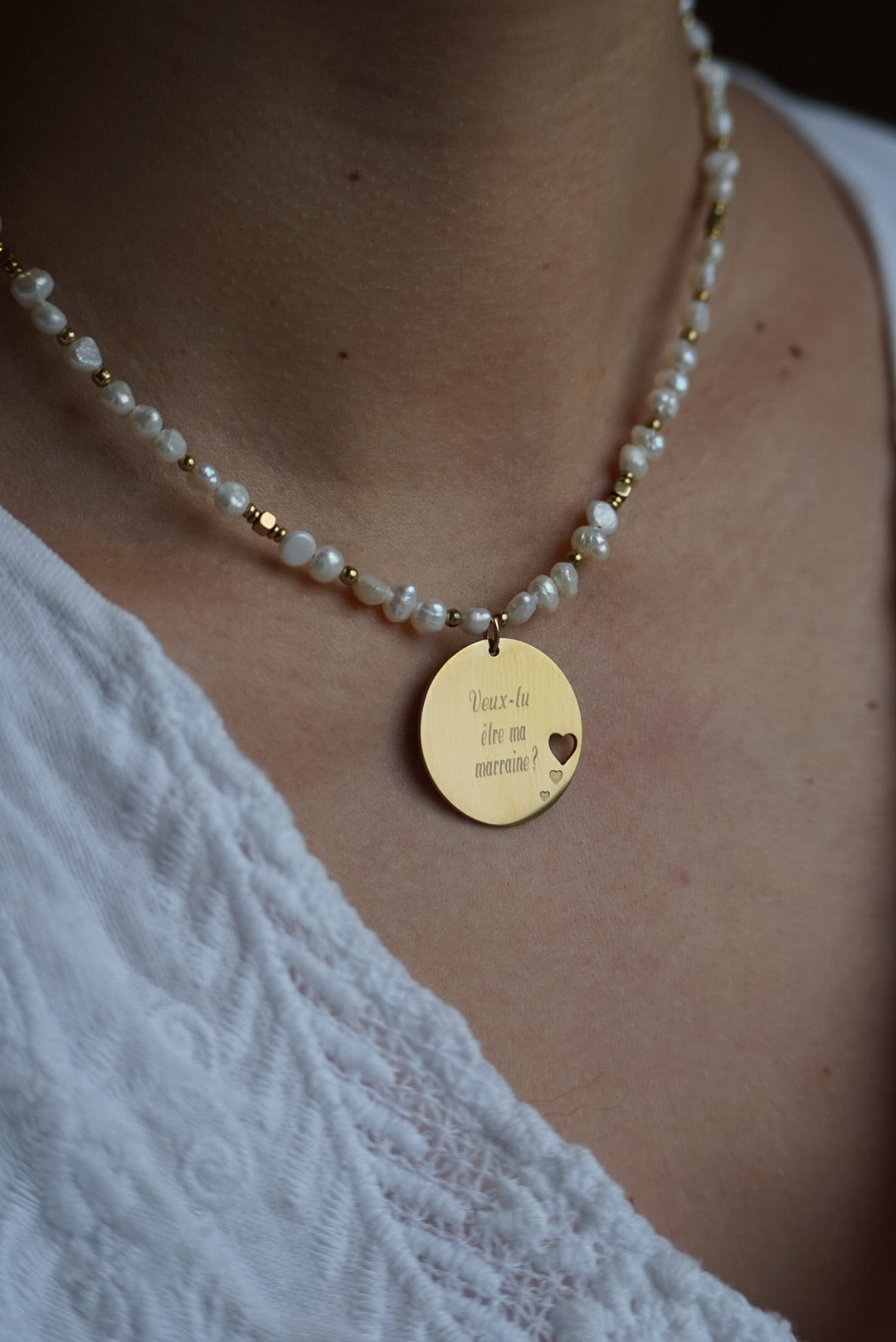 Collier Ange gravure