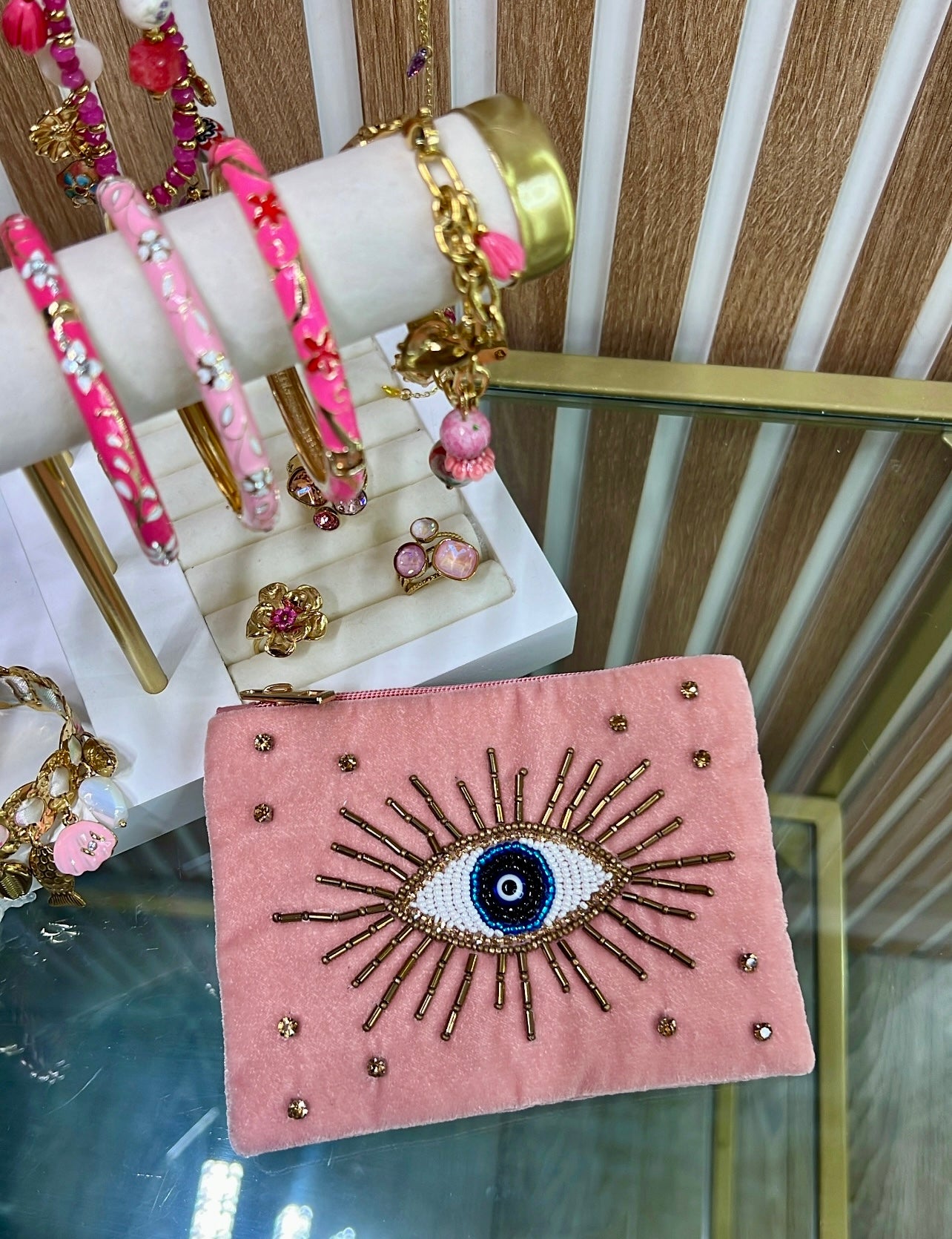 Pochette œil Rose