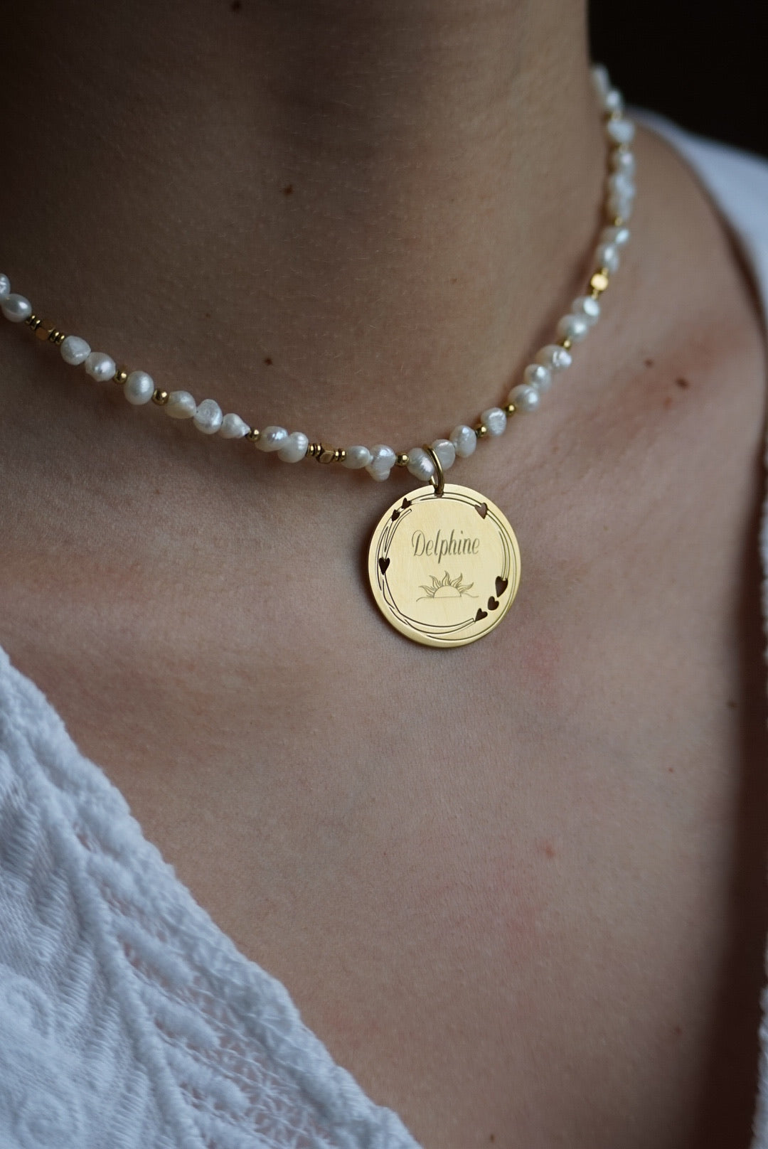 Collier Ange gravure