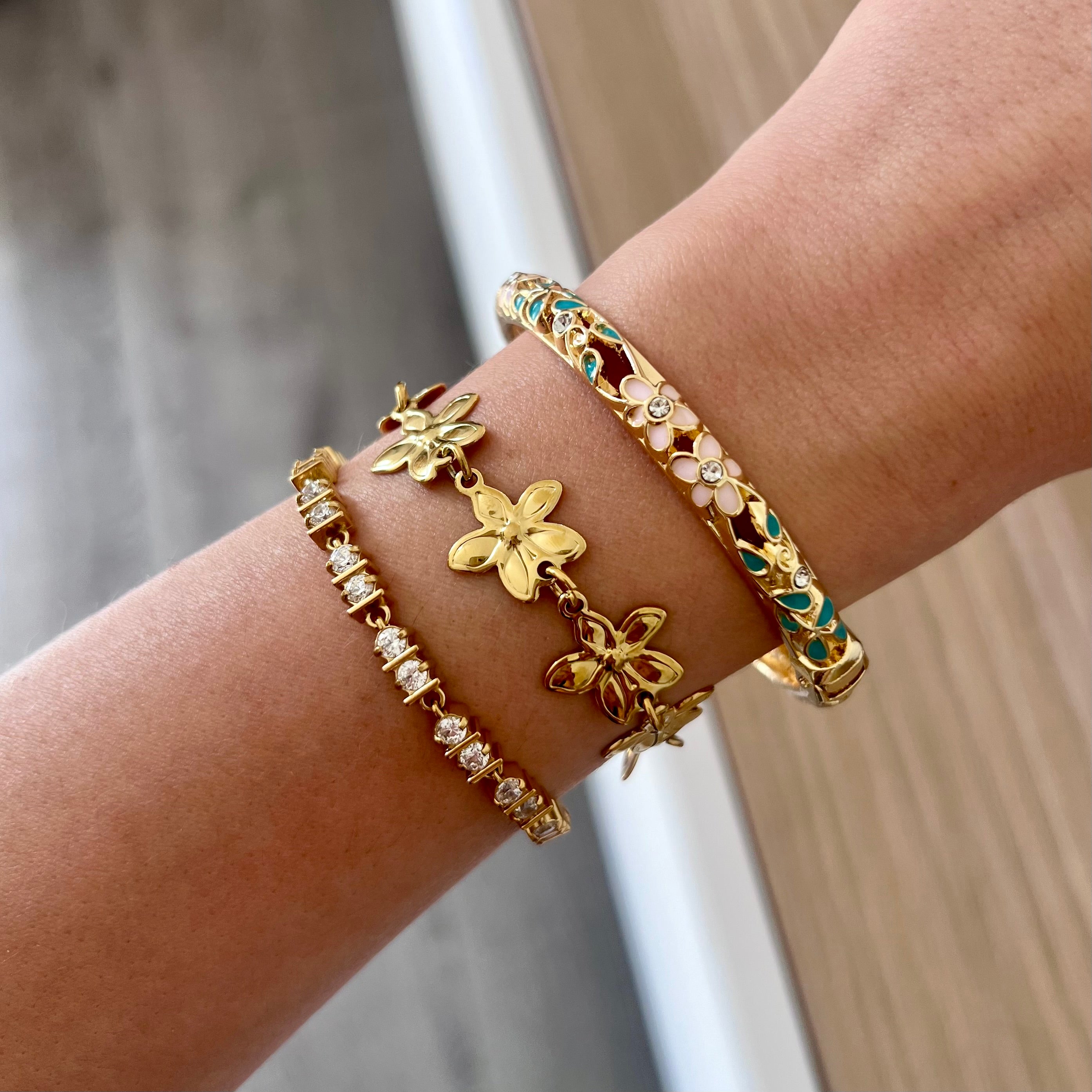 Jonc Coachella Rose et Vert