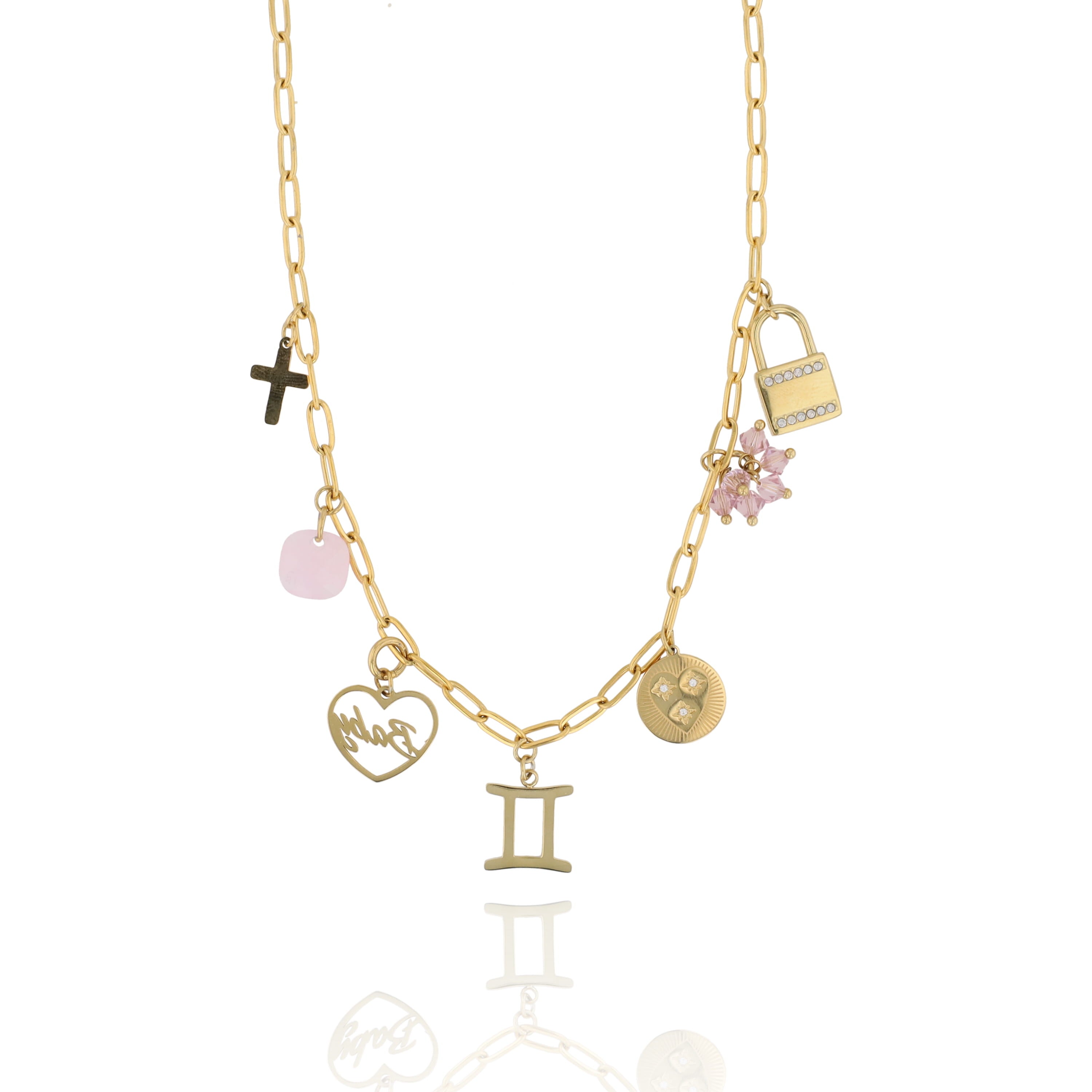 Collier B charms astro gold