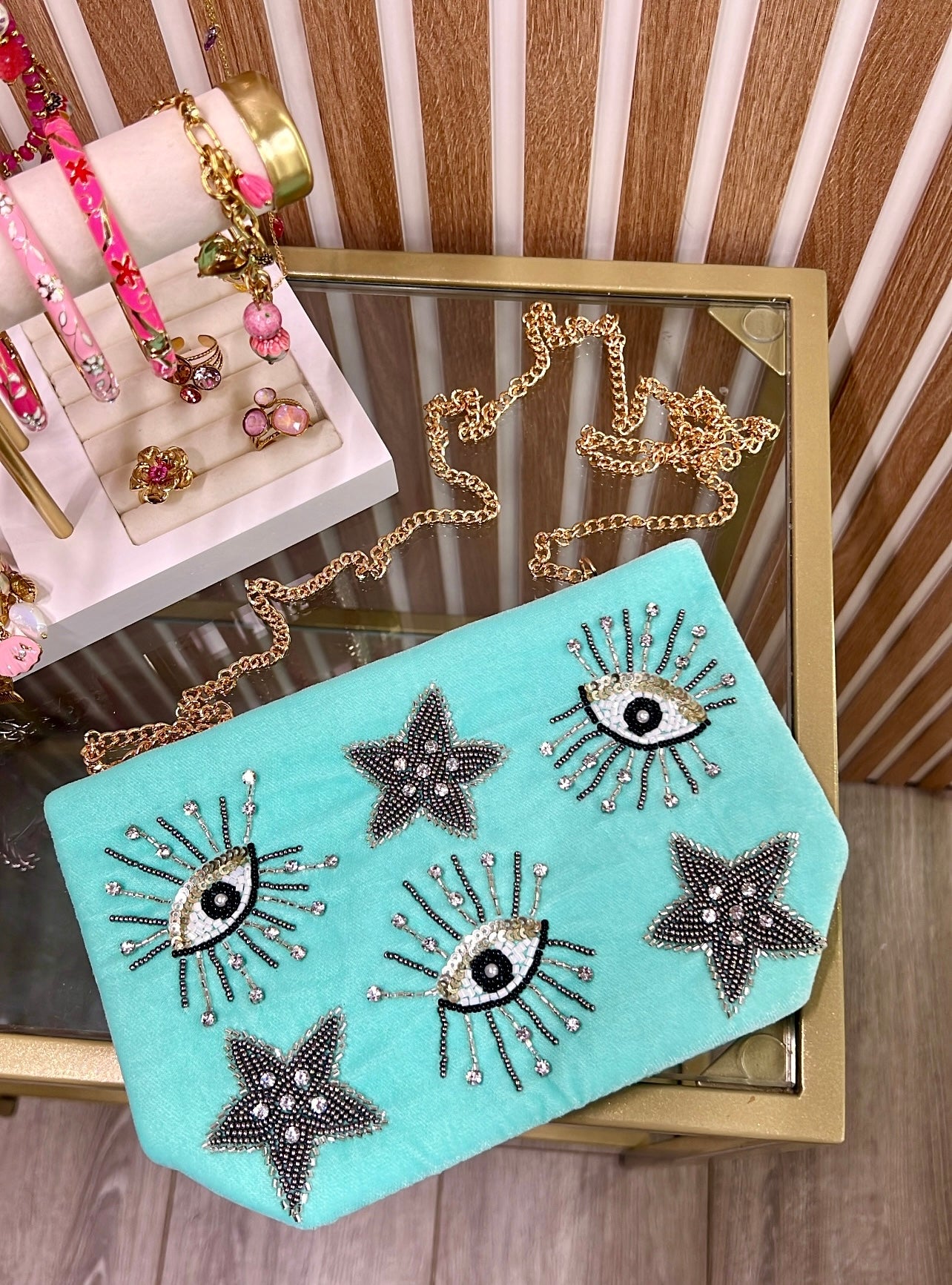 Pochette Star turquoise