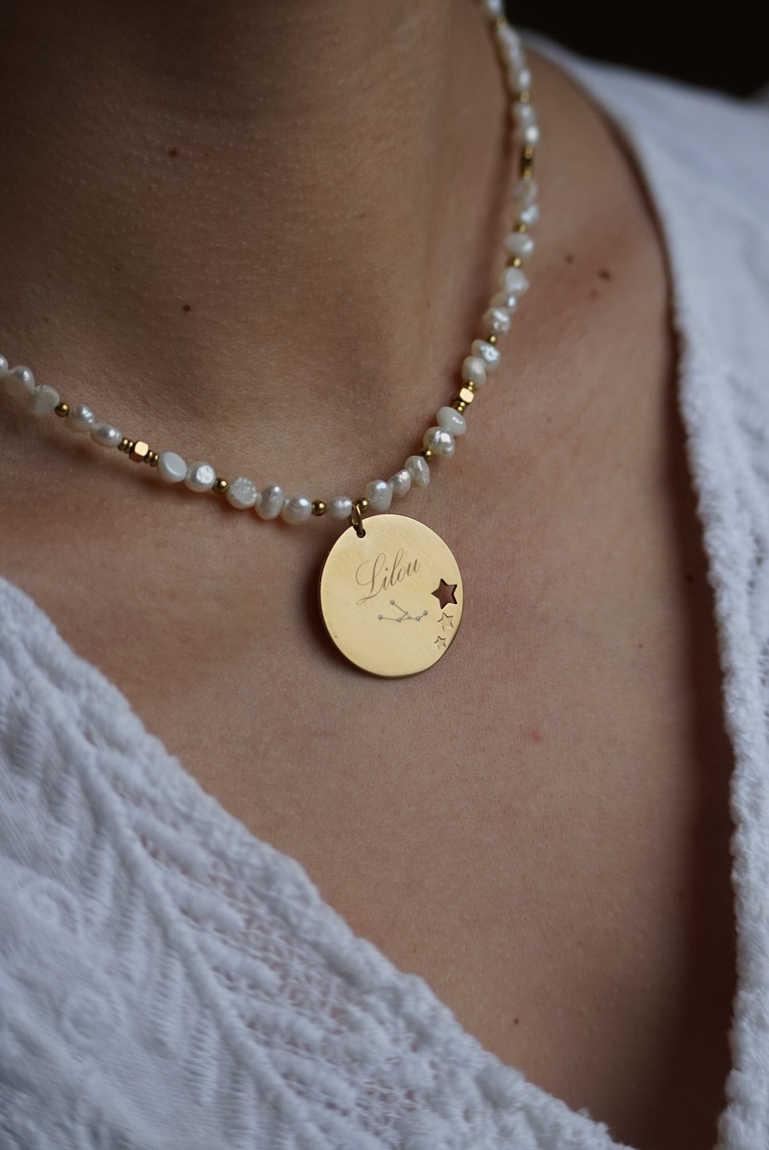 Collier Ange gravure