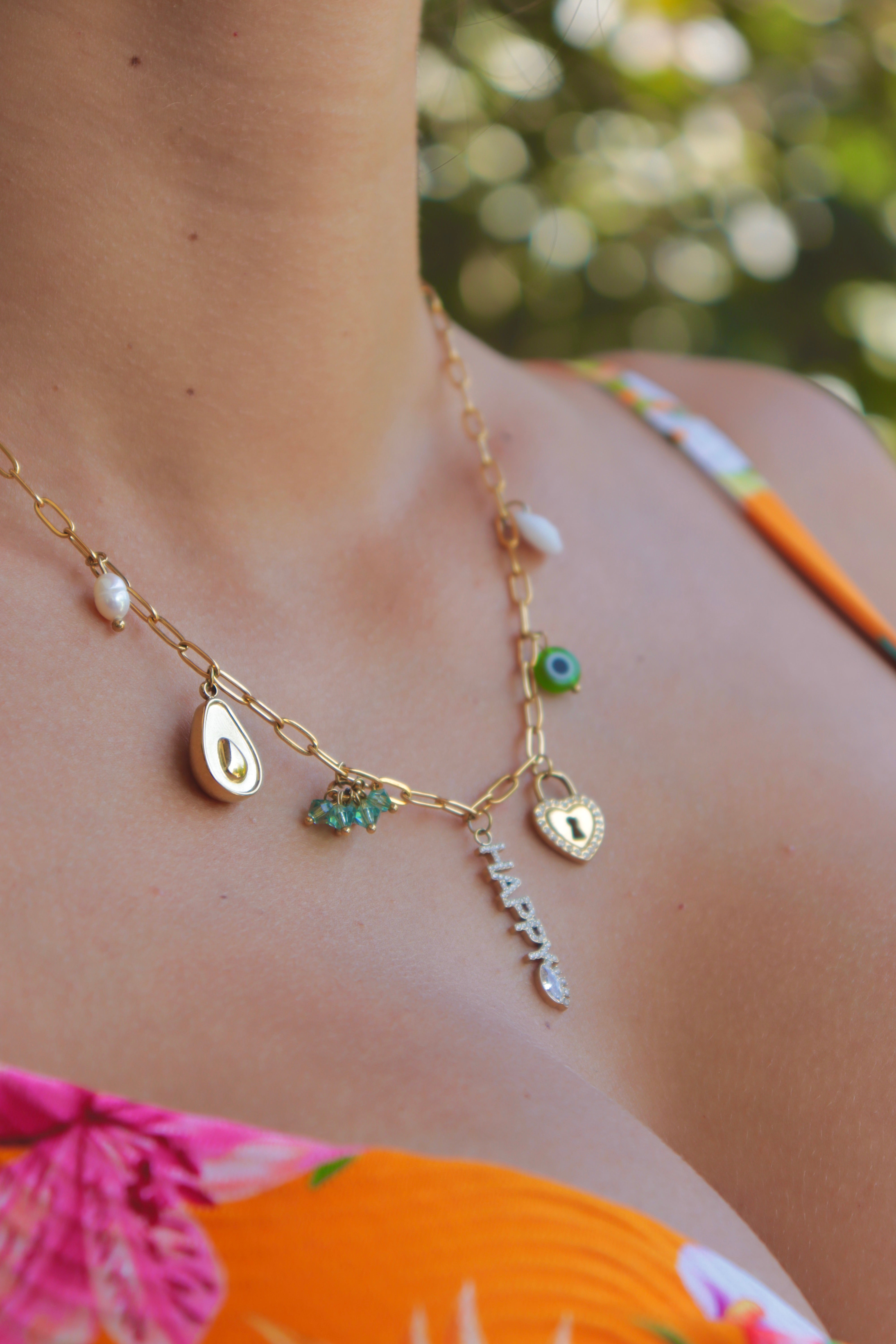 Collier charms Happy