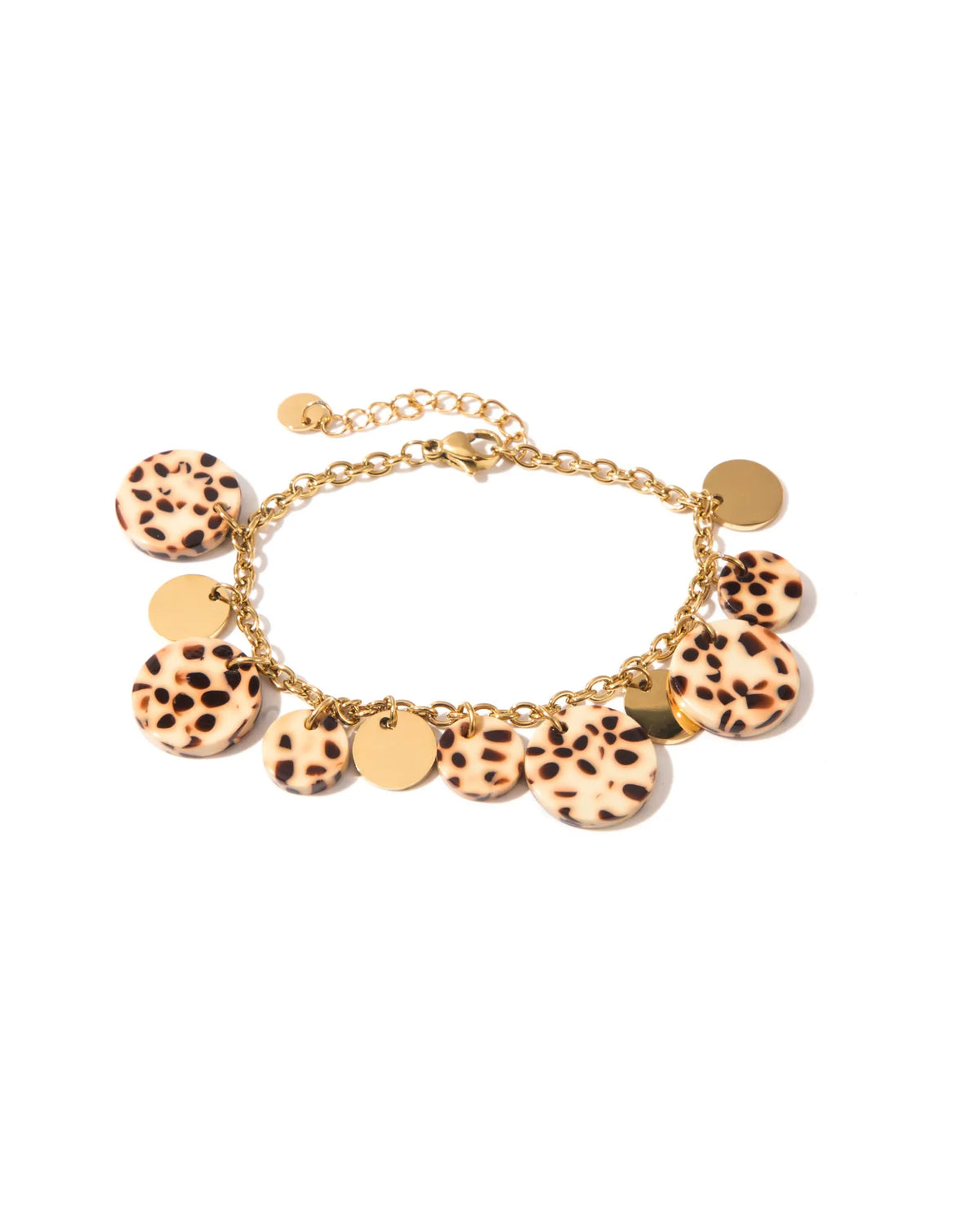 Bracelet Loeline leopard blanc